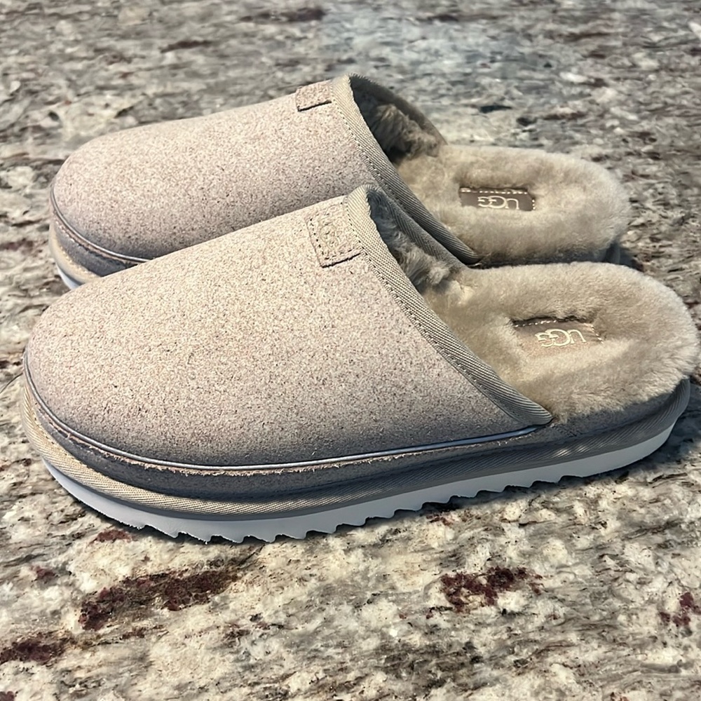 UGG MENS SCUFF CALI WAVE SLIPPER SHOES PUMICE SUEDE SHEEPSKIN WOOL